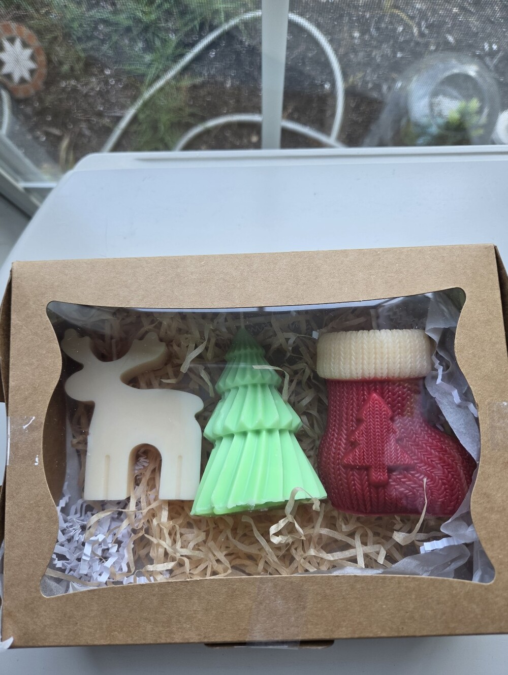 *Title:*NWT Christmas Candle Set 3pc - Reindeer Tree Stocking - Nordic Holiday